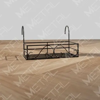 Picture of Metal Grill Rack Hanging Planter Pot 15x8x4 inches -1 Pcs. (Black)