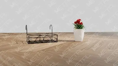 Picture of Metal Grill Rack Hanging Planter Pot 15x8x4 inches -1 Pcs. (Black)