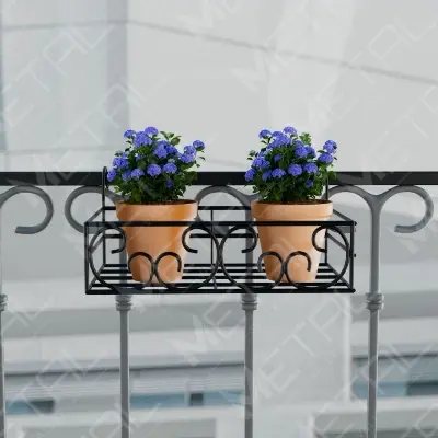 Picture of Metal Grill Rack Hanging Planter Pot 15x8x4 inches -1 Pcs. (Black)