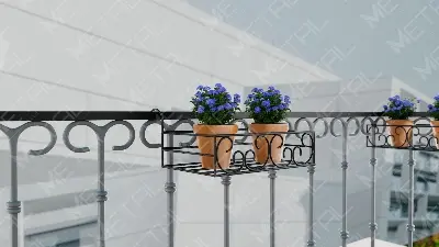 Picture of Metal Grill Rack Hanging Planter Pot 15x8x4 inches -1 Pcs. (Black)