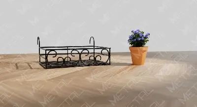 Picture of Metal Grill Rack Hanging Planter Pot 15x8x4 inches -1 Pcs. (Black)
