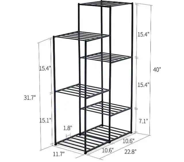 Picture of Metal Plant Stand 40" ×22.8" ×11.7" (Black)