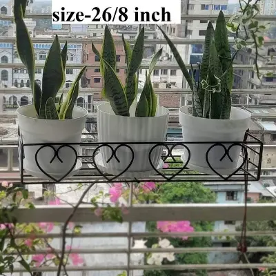 Picture of Metal Grill Rack Hanging Planter Pot 24x8x4 inches -1 Pcs. (Black)