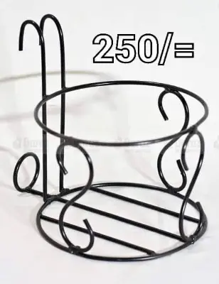 Picture of 4pc- Metal Grill Rack Hanging Planter Pot 8inch (Black)