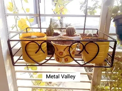 Picture of Metal Grill Rack Hanging Planter Pot 15x8x4 inches -1 Pcs. (Black)