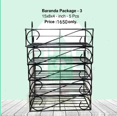 Picture of Metal Grill Rack Hanging Planter Pot 15x8x4 inches - 5 Pcs. (Black)