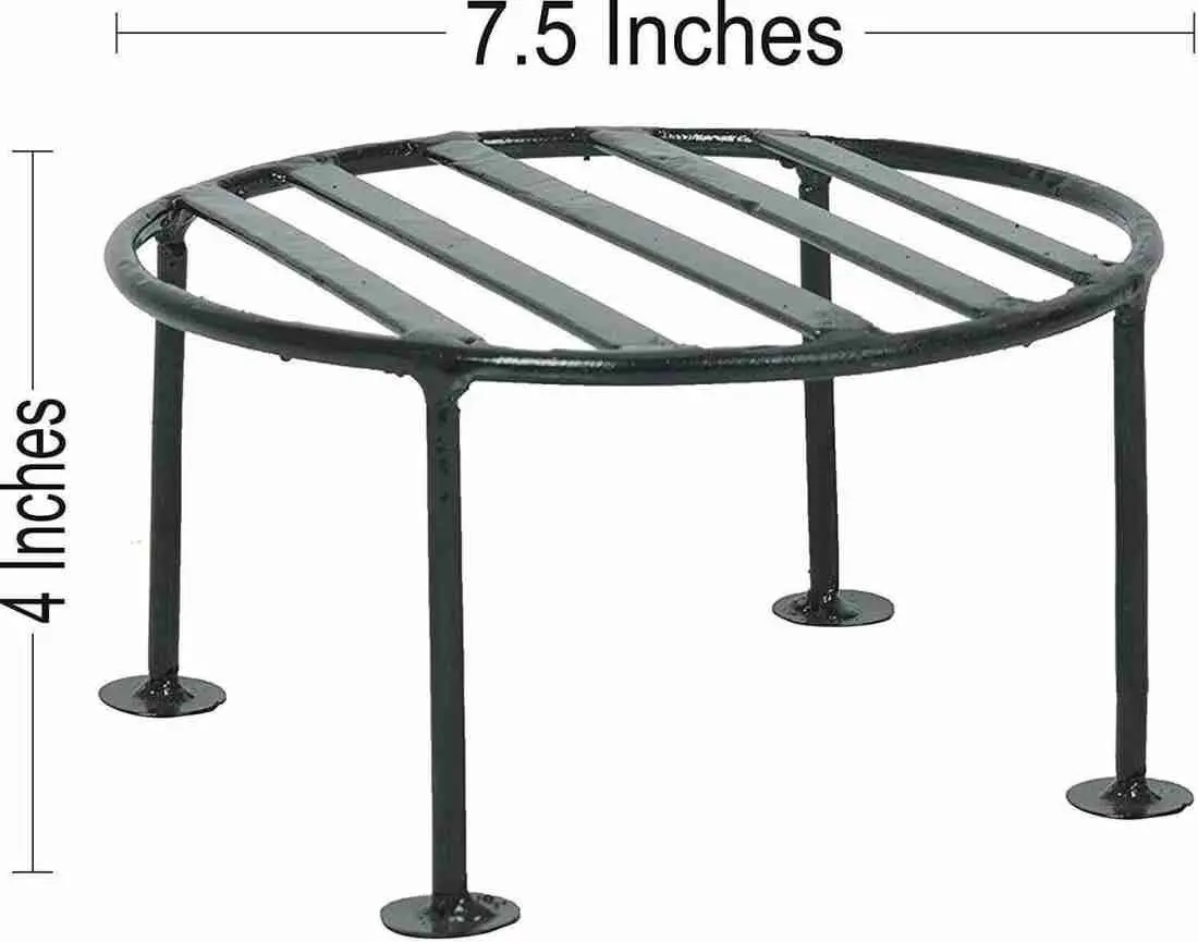 Picture of Flower Pot Stand Plant Stand round set of 4 plant container set (pack of 4) (Black)