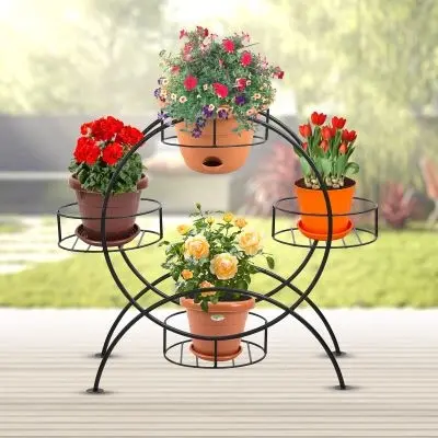 Picture of Metal Flower/Planter Stand Main Circle 24"×8"(Sub-circle) (Black)