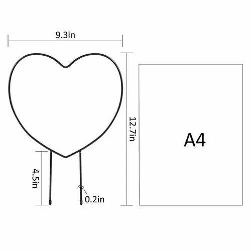 Picture of Black HEART & Circle SHAPE GARDEN Climbing Plant STAKES SET OF 2 (Black)