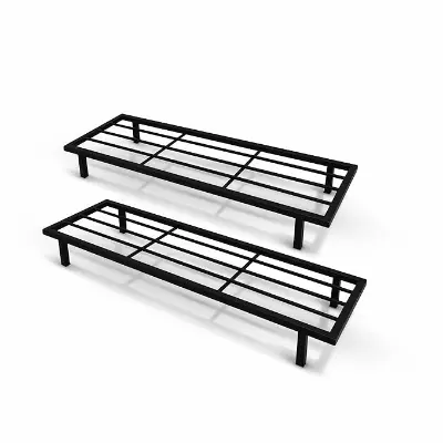 Picture of 24 inches Metal Stand for Plants, Plant Stands for Pots Rectangular Metal Plant Stand, Pot Stand for Indoor plants &Outdoor Use in Your Home and Garden (Pack of 2) (Black)
