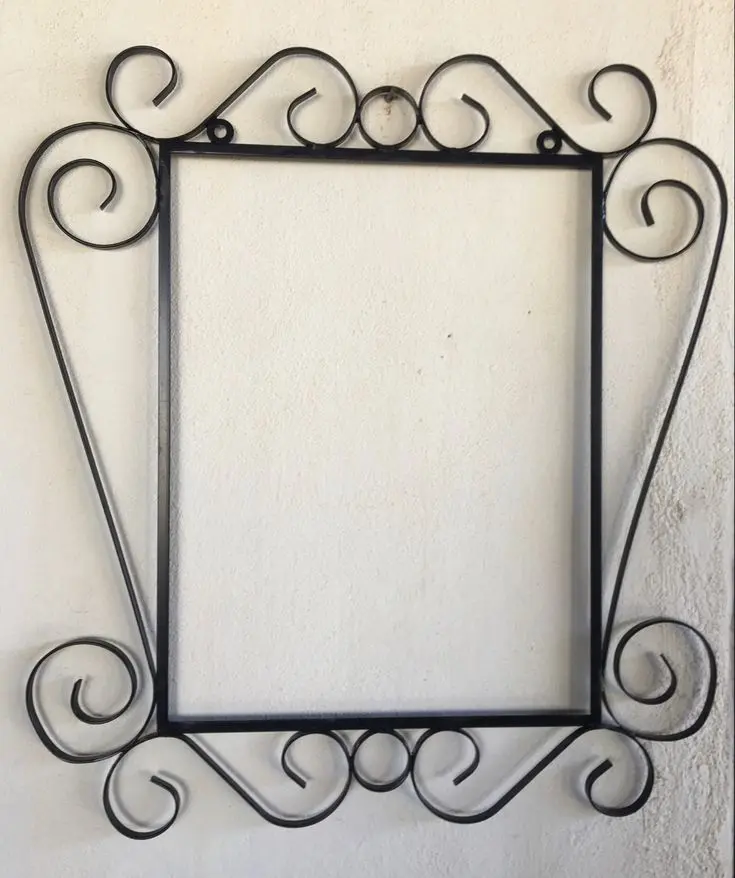 Picture of Vintage Metal Frame Wall Mirror – Elegant Home Décor(Black)