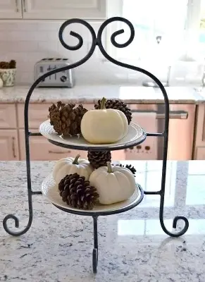 Picture of Metal Plate Display Rack | 2-Tier Decorative Stand for Kitchen & Dining Table (Black)