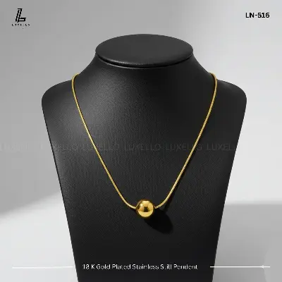 Picture of Gold beaded Pendant | 2 Years Colour Guaranteed Golden