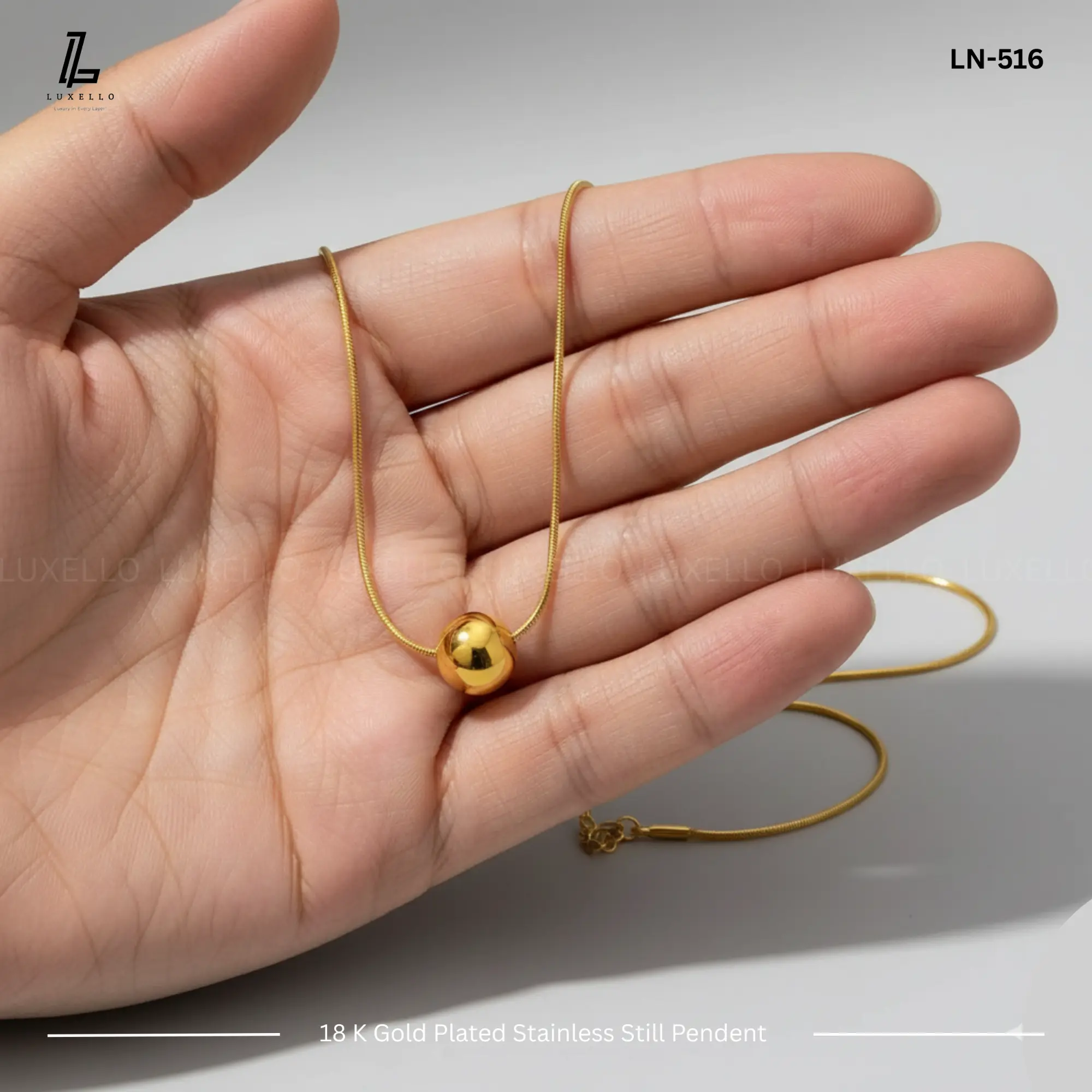 Picture of Gold beaded Pendant | 2 Years Colour Guaranteed Golden