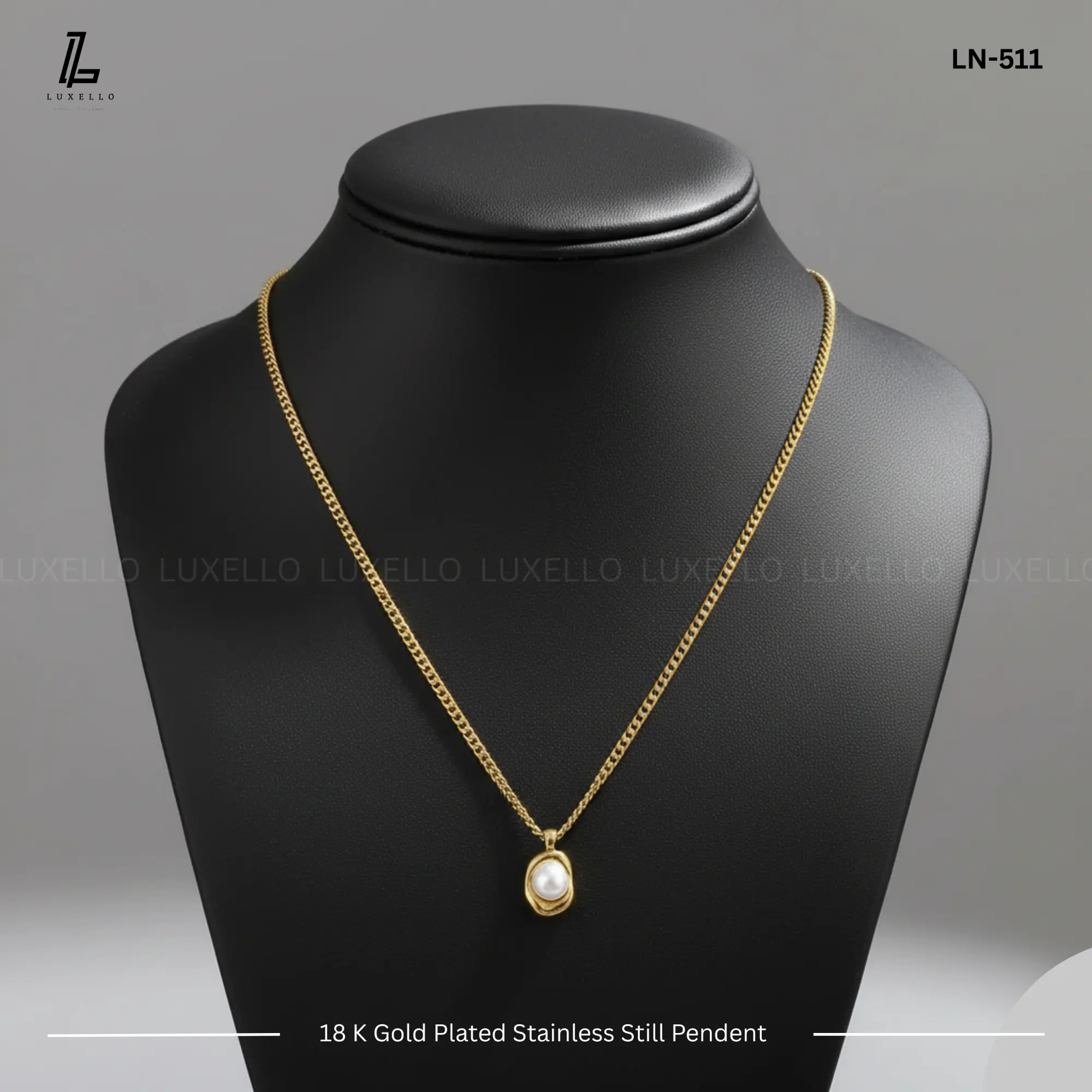 Picture of Golden bean pear Pendant | 2 Years Colour Guaranteed Golden