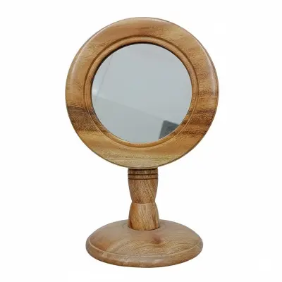Picture of MAKEUP MIRROR SMALL MIRROR WOODEN MIRROR (6 inch )
