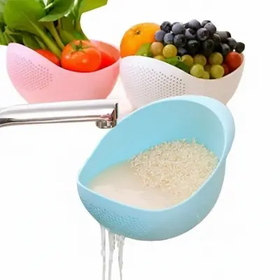 Picture of Container 2-In-1 Plastic Rice Washer Strainers and Colanders Plastic Washing Bowl for Rice,Vegetables and Fruits - Multicolor