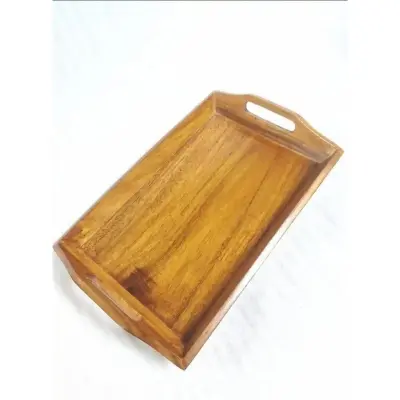 Picture of Hot Sale Kitchen Accessories Kitchen Tray Customize Tray With Handle Wooden Serving Trays Food Wood Pallet - Multicolor