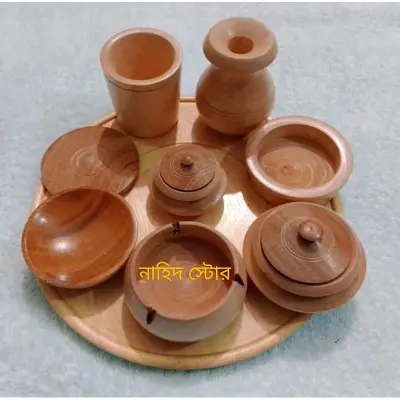 Picture of Small Size  Hari Patil Toy Set, Wooden Kids Toy Set - Baby Set Cooking Pot Set, Kid's Pots and Pans Wooden Toys - Multicolor