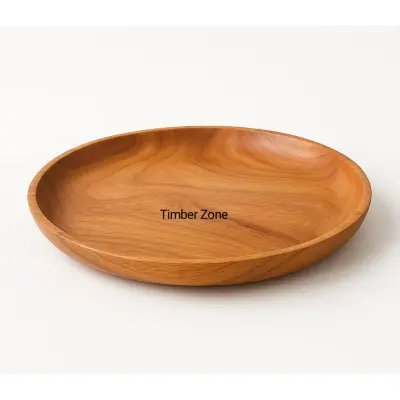 Picture of Traditional Natural  Mehguni  Wooden Made Serving plate  For Dry Snacks Only Kitchen Accessories Uses ( 12 inch ) - Multicolor