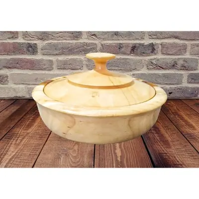 Picture of Classic Style Mehguni  wood bowl kitchen storage bowl dry  food containers dinner dishes vintage salad rice style tableware noodles bowl with lid - Multicolor
