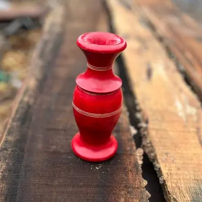 Picture of Colorful Handmade Wooden Flower Vase for Decoration Restaurant hotel office and home ( 7 Inch )