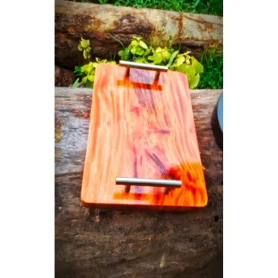 Picture of Mini Size 12 inch long  Serving Tray with  Steel Handle - Multicolor