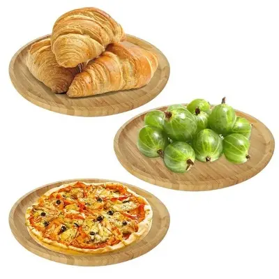 Picture of 14 inch Wooden  Charger Plate, Tray Modern And Luxury Charger Plate for Home Hotel Restaurant Wedding parties bulk Quantity wholesale - Multicolor