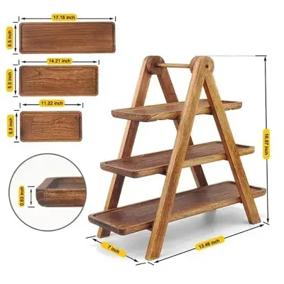 Picture of Kitchen rack KItchen organiser food serving tray 3 step - Multicolor