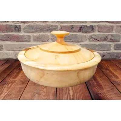 Picture of 1 pcs Classic Style Mehguni wood bowl kitchen storage bowl dry food containers dinner dishes vintage salad rice style tableware noodles bowl with lid - Multicolor