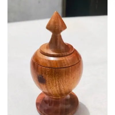 Picture of WOODEN VERMILION CONTAINER ,WOODEN SHOWPIECE ,SIDUR RAKHA ER PATRO wooden surma dani - Multicolor