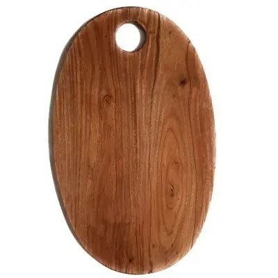 Picture of Unique acacia wood cutting board with easy hand grip hole for meat bread cheese nut fruit butcher block wooden cheese board - Multicolor