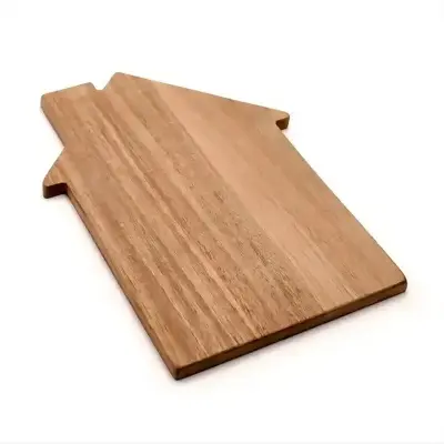 Picture of New Designed Custom Acacia Wood Chopping Blocks Serving Cheese Board House Shape Wooden Cutting Board - Multicolor