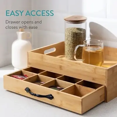 Picture of High Quality European  Wooden Tea Bag Organizer Drawer Natural Wooden Tea Bag Organizer Storage Box - Multicolor