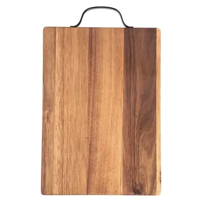 Picture of High quality wooden choping board with steel  handle ( 10 inch by 14 inch ) - Multicolor