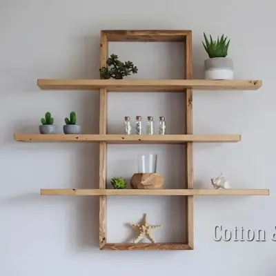 Picture of European Wooden Wall Hanging Rack for Room decoration - Multicolor