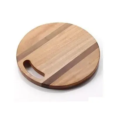 Picture of round shaped wooden chopping board ( 10 inch ) - Multicolor