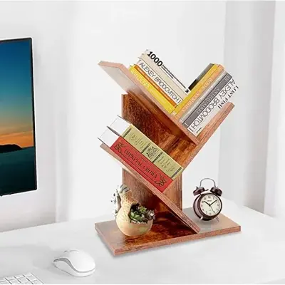 Picture of small size wooden  shelf with unique design - Multicolor