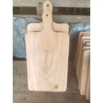 Picture of high quality wooden big size chopping board with handle (10inch by 20 inch ) - Multicolor