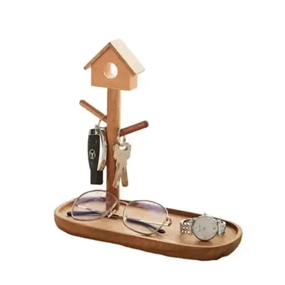 Picture of wooden key storage simple watch bracelet holder  wood finishing - Multicolor