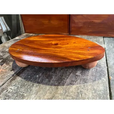 Picture of Wooden/Wood Decoration Tray with Round Feet for Drinks/Coffee/Tea/Plant/Aromatherapy Oils and mubkhar - Multicolor