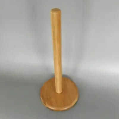 Picture of Wood Paper Towel Holder,Simply Standing Counter Top Wooden Paper Roll Holder for Cabinet Table (Round Bottom) - Multicolor