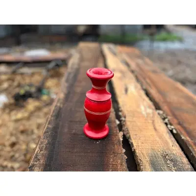 Picture of wooden colorful flower vase for restaurant office and home ( 7 inch )