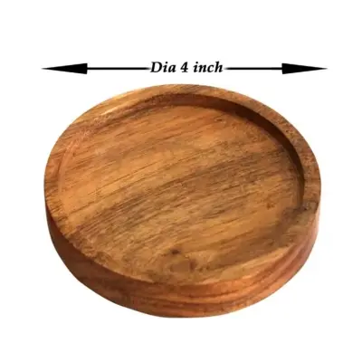 Picture of new & modern mahogany wood tea cup coaster plain wooden cup coaster for drink coffee & tea 1 pieces - Multicolor