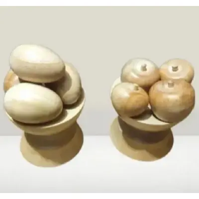 Picture of Wooden toys combo  set ( 4 egg set and  4 apple set with stand )  wooden kids toy set kids playing set - Multicolor