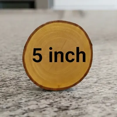 Picture of natural wooden slice with bark ( 5 inch )