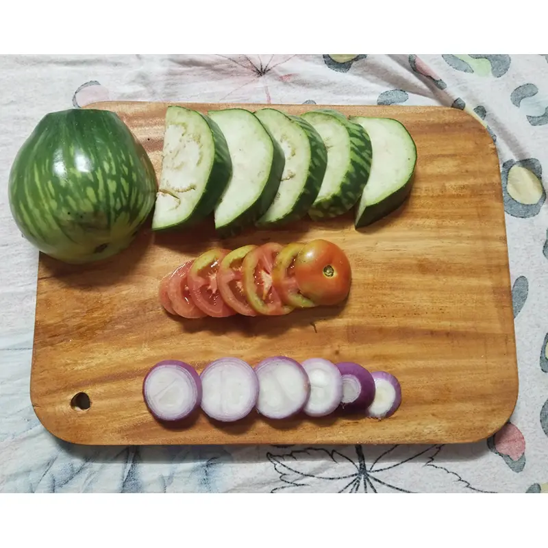 Picture of Add Elegance To Your Kitchen With The Wood Handcrafted Cutting Board, Offering High Quality And Fine Wooden Construction. - Multicolor