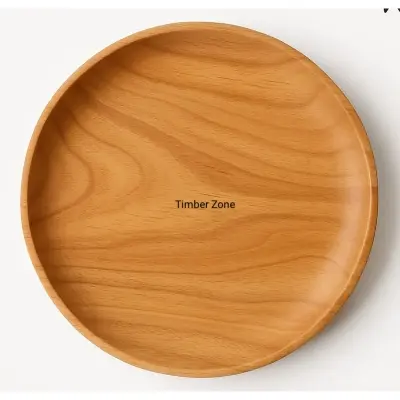 Picture of Traditional Natural  Mehguni  Wooden Made Serving plate  For Dry Snacks Only Kitchen Accessories Uses ( 12 inch ) - Multicolor