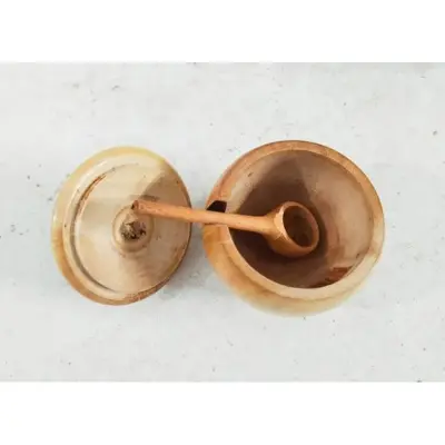 Picture of New style  Wooden Sugar Bowl/Jar Salt Container Sugar Bowl Set Kitchenware Jar Spice Container Handmade Food Sugar Pots - Multicolor