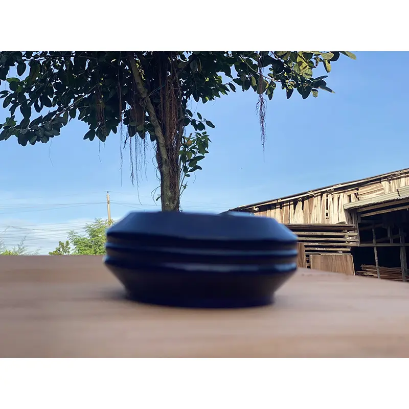 Picture of 5 Inch Colorful Ashtray Wooden 1 Pcs- Wooden Round Shape AshTray for Smart Home and Office - Smoking Ashtray - Blue